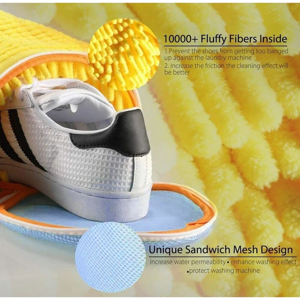 Shoes Laundry Bag Keep Shoes Clean Shoe Wash Bag  Washing Machine 2 Packs Yellow